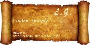 Lauter Gergő névjegykártya